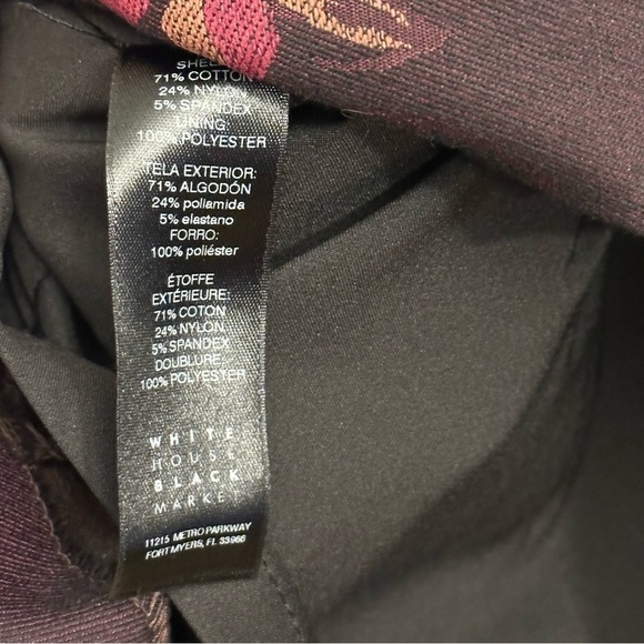 WHBM White House Black Market Floral Black Modest Work Professional Skirt‎ - Picture 2 of 7